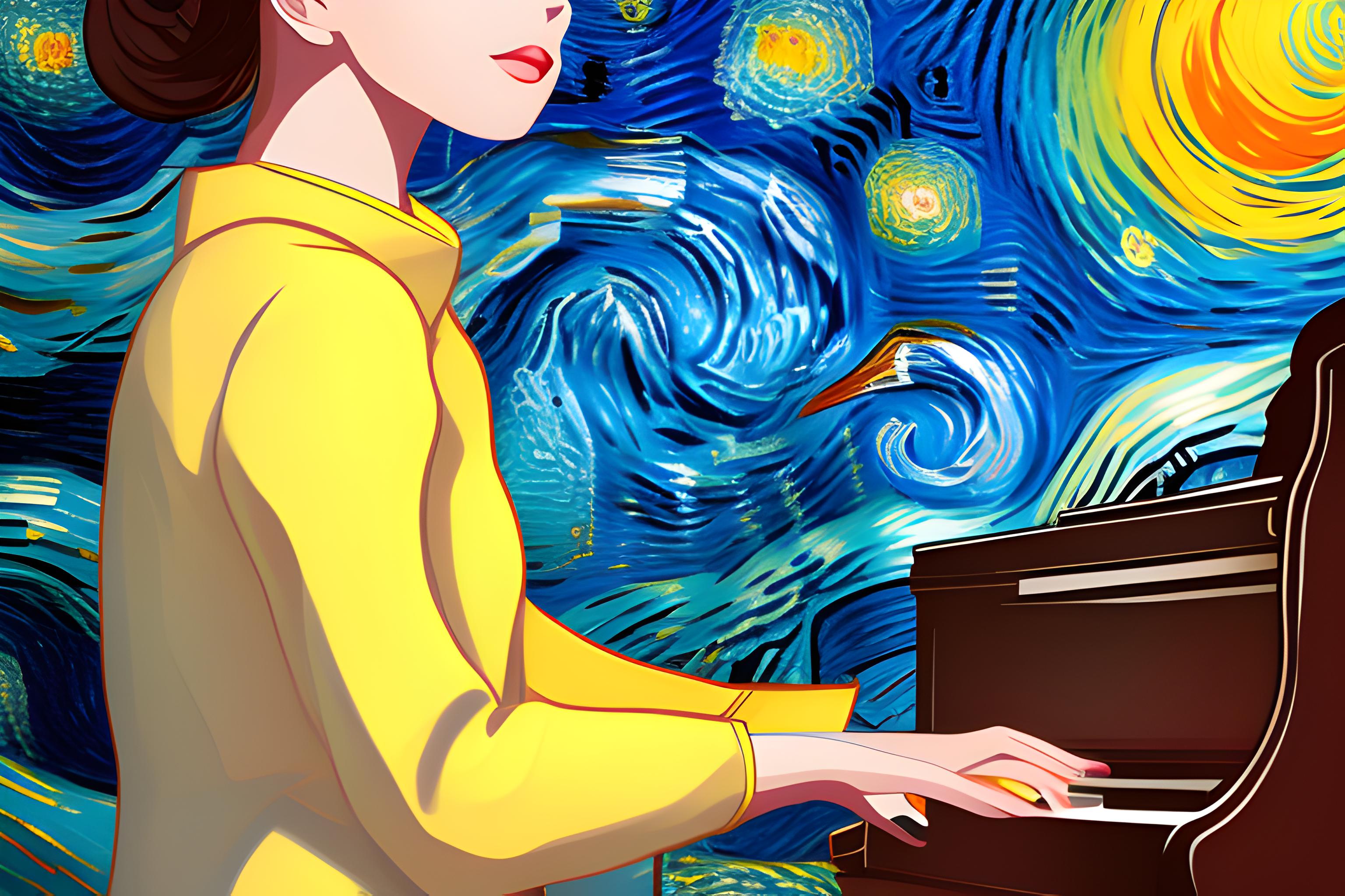 anime girl Playing the Piano instru... - OpenDream